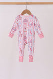 Pink Character Ruffle Bamboo Romper - Aaria Tees Aaria Tees