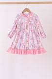 Pink Character Ruffle Bamboo Dress - Aaria Tees Aaria Tees