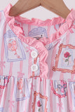 Pink Character Ruffle Bamboo Dress - Aaria Tees Aaria Tees