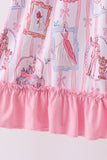 Pink Character Ruffle Bamboo Dress - Aaria Tees Aaria Tees