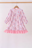 Pink Character Ruffle Bamboo Dress - Aaria Tees Aaria Tees