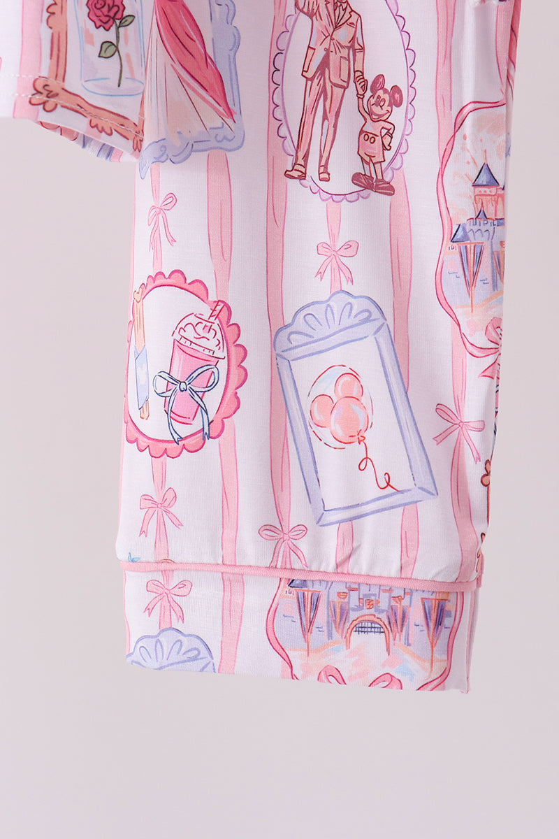 Pink Character Bamboo Pajama Set - Aaria Tees Aaria Tees