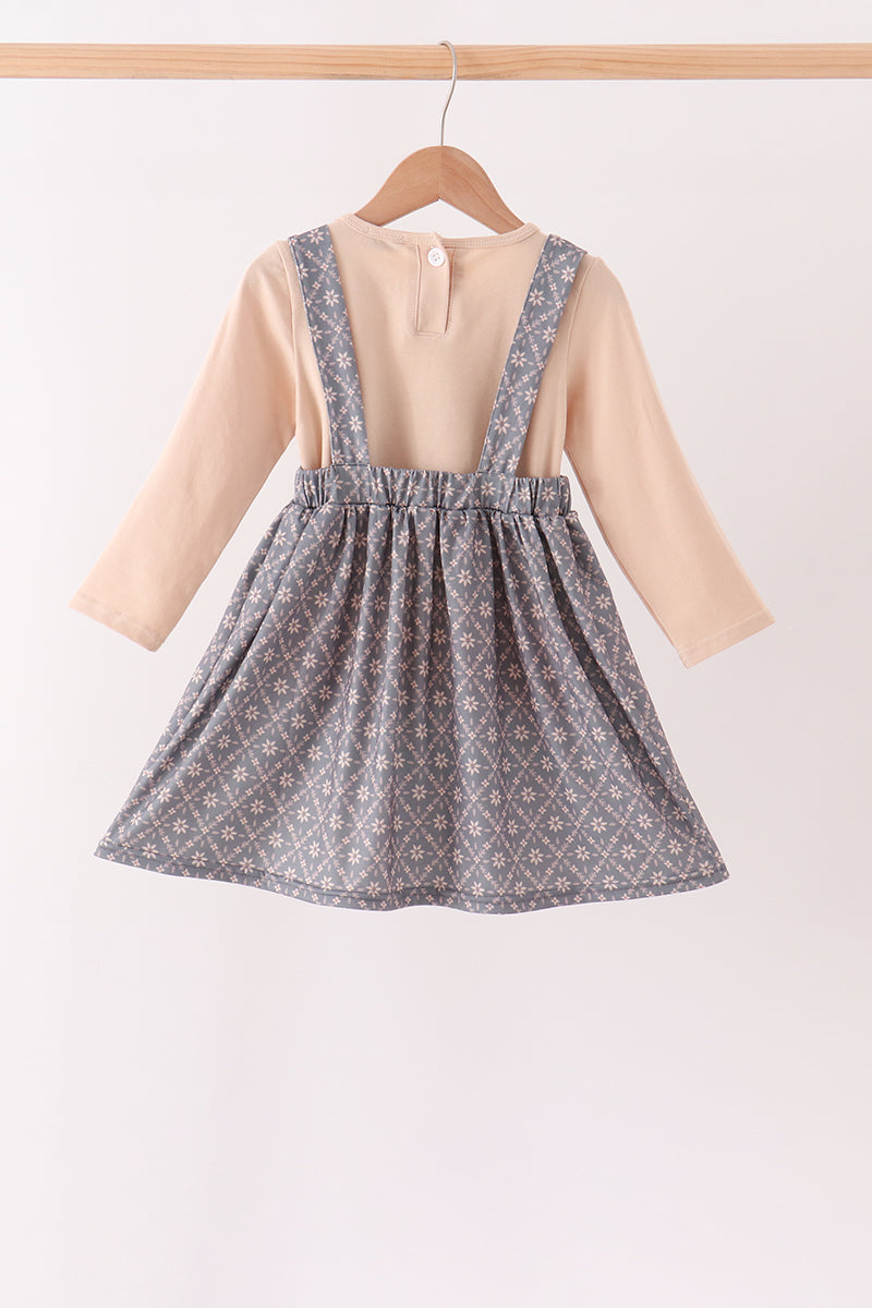 Khaki Floral Ruffle 2pc Set - Aaria Tees Aaria Tees
