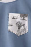 Blue Farm Pocket Bubble - Aaria Tees Aaria Tees