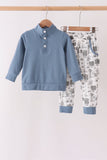 Blue Farm Pants Set - Aaria Tees Aaria Tees