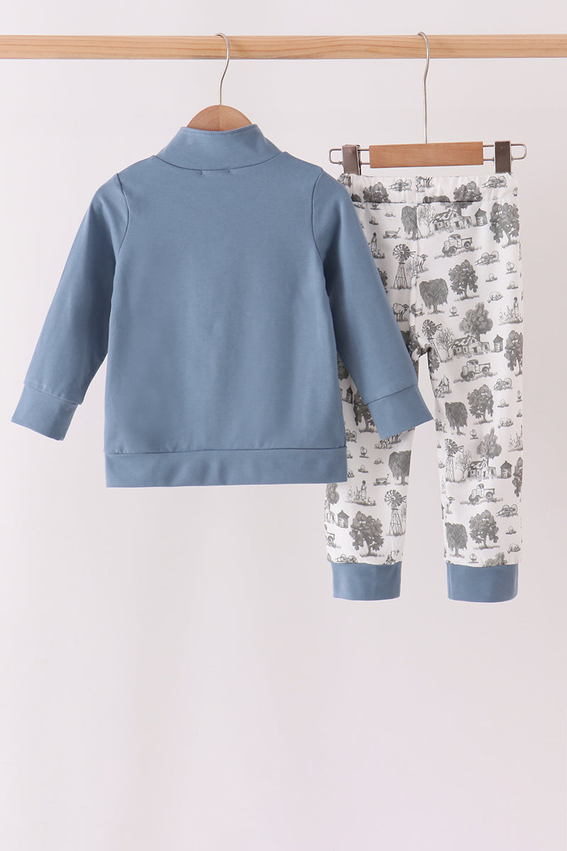 Blue Farm Pants Set - Aaria Tees Aaria Tees