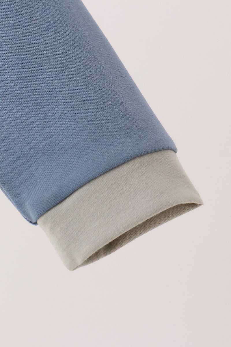Navy&yellow farm embroidery bubble - Aaria Tees Aaria Tees