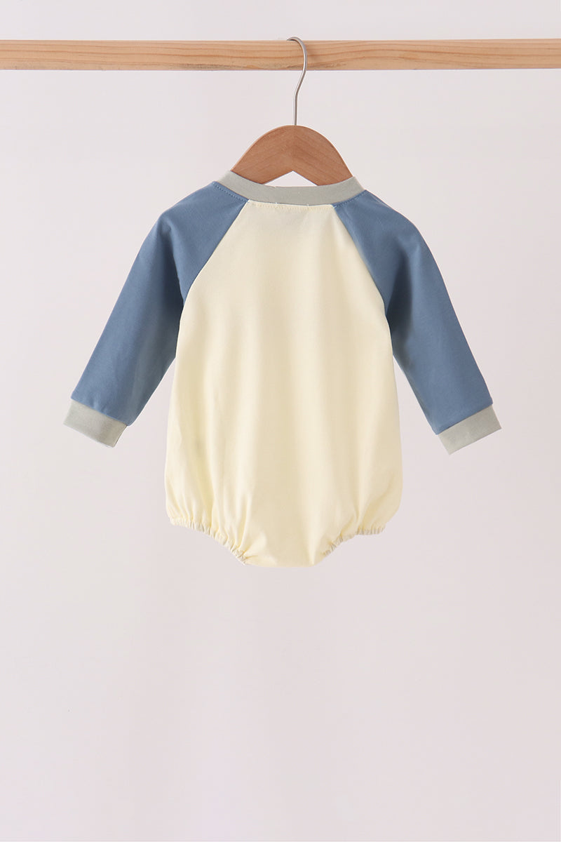 Navy&yellow farm embroidery bubble - Aaria Tees Aaria Tees