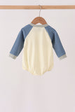 Navy&yellow farm embroidery bubble - Aaria Tees Aaria Tees