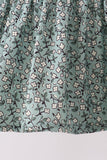 Green Farm Floral Embroidery Ruffle Pants Set - Aaria Tees Aaria Tees