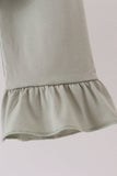 Green Farm Floral Embroidery Ruffle Pants Set - Aaria Tees Aaria Tees