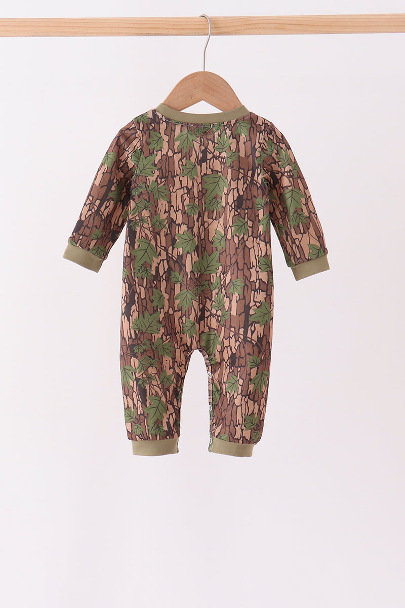 Camouflage Moose Embroidery Romper - Aaria Tees Aaria Tees