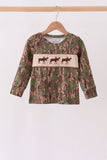 Camouflage Moose Embroidery Top - Aaria Tees Aaria Tees