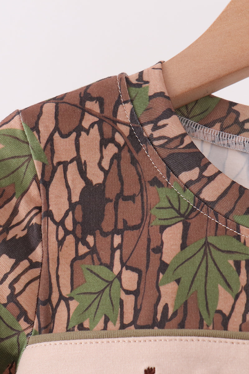 Camouflage Moose Embroidery Top - Aaria Tees Aaria Tees