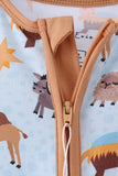 Blue Nativity Zip Bamboo Romper - Aaria Tees Aaria Tees