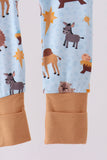 Blue Nativity Zip Bamboo Romper - Aaria Tees Aaria Tees