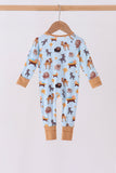 Blue Nativity Zip Bamboo Romper - Aaria Tees Aaria Tees