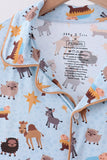 Blue Nativity Ruffle Bamboo Mom Dress - Aaria Tees Aaria Tees