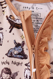 Oh Holy Night Ruffle Zip Bamboo Romper - Aaria Tees Aaria Tees