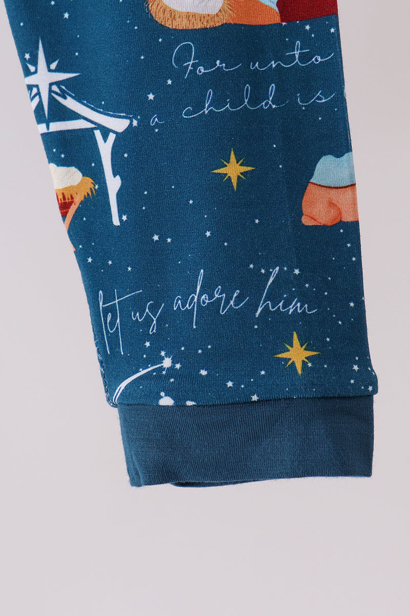 Navy Nativity Bamboo Pants Set - Aaria Tees Aaria Tees
