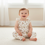 Organic Flutter Romper - Meadow - Aaria Tees Aaria Tees