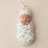 Organic Swaddle Blanket & Hat Set  - Meadow - Aaria Tees Aaria Tees