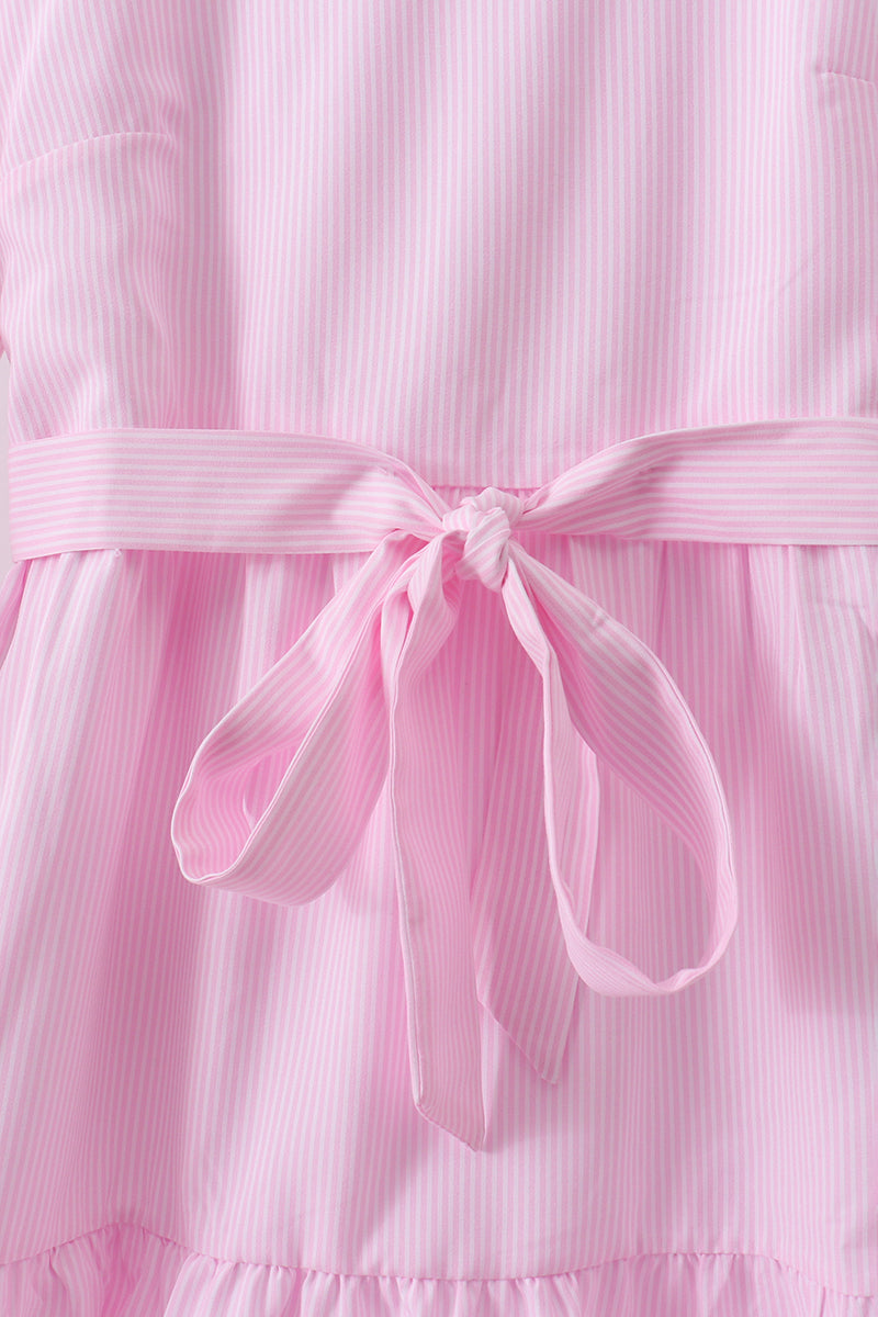 Pink stripe tiered maxi dress - Aaria Tees Aaria Tees