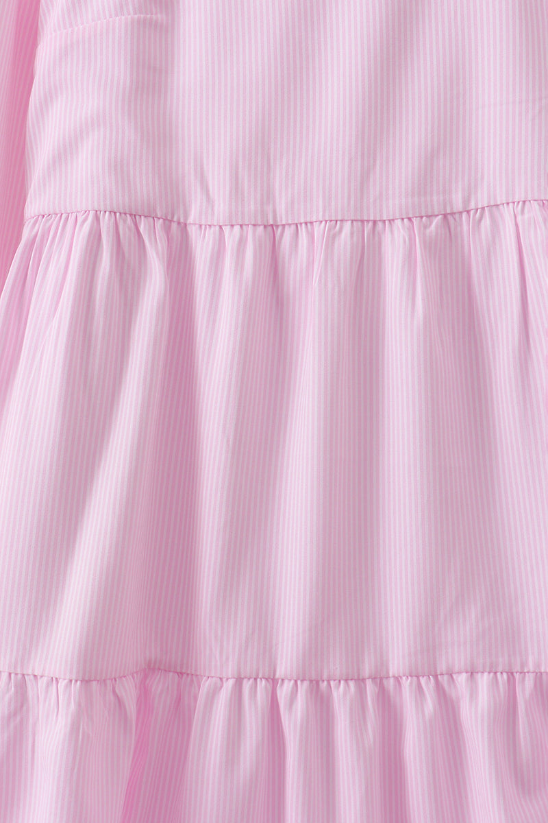 Pink stripe tiered maxi dress - Aaria Tees Aaria Tees