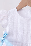 Blue bow ruffle bloomer set - Aaria Tees Aaria Tees