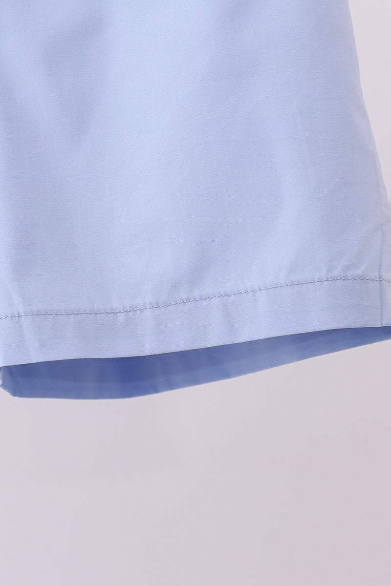 Blue plaid peter pan collar shorts set - Aaria Tees Aaria Tees