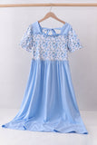 Blue floral ruffle dress - Aaria Tees Aaria Tees