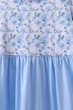 Blue floral ruffle dress - Aaria Tees Aaria Tees