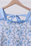 Blue floral ruffle dress - Aaria Tees Aaria Tees