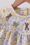 Mustard floral bunny embroidery bloomer set - Aaria Tees Aaria Tees