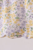 Mustard floral bunny embroidery bloomer set - Aaria Tees Aaria Tees
