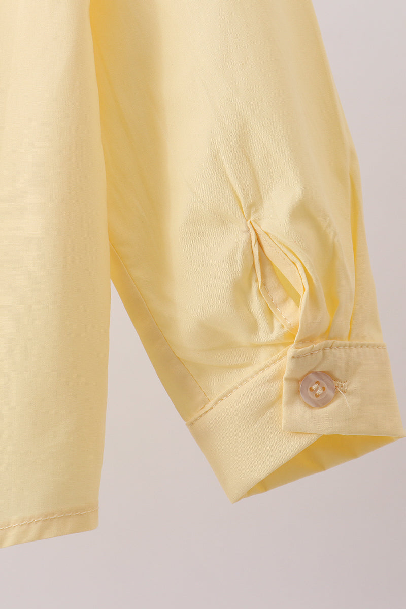 Beige bunny embroidery button down shirt - Aaria Tees Aaria Tees