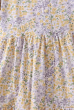 Floral print puff sleeve tiered dress - Aaria Tees Aaria Tees