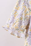 Floral print puff sleeve tiered dress - Aaria Tees Aaria Tees