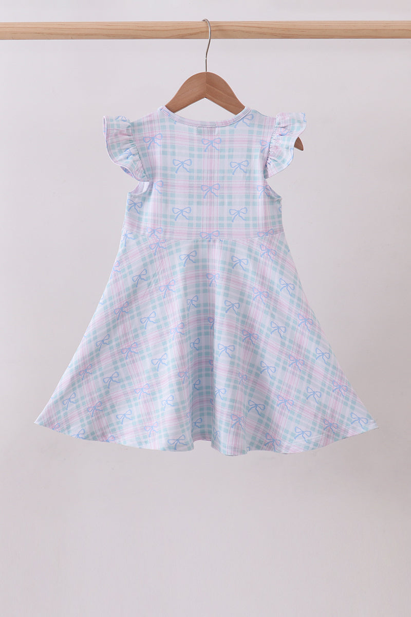 Plaid bow ruffle dress - Aaria Tees Aaria Tees