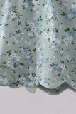 Sage floral cross embroidery ruffle bloomer set - Aaria Tees Aaria Tees