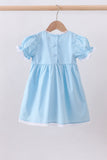 Blue cross embroidery lace dress - Aaria Tees Aaria Tees