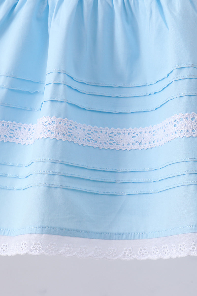 Blue cross embroidery lace pants set - Aaria Tees Aaria Tees