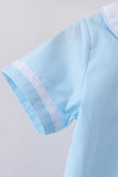 Blue cross embroidery shorts set - Aaria Tees Aaria Tees