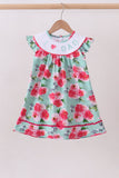 Pink floral I love Dad embroidery dress - Aaria Tees Aaria Tees