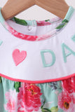 Pink floral I love Dad embroidery dress - Aaria Tees Aaria Tees
