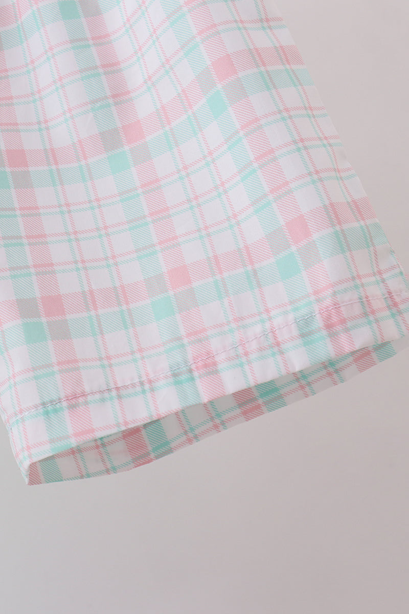 Mint I love Dad plaid shorts set - Aaria Tees Aaria Tees