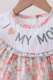 Floral I love my mom embroidery dress - Aaria Tees Aaria Tees