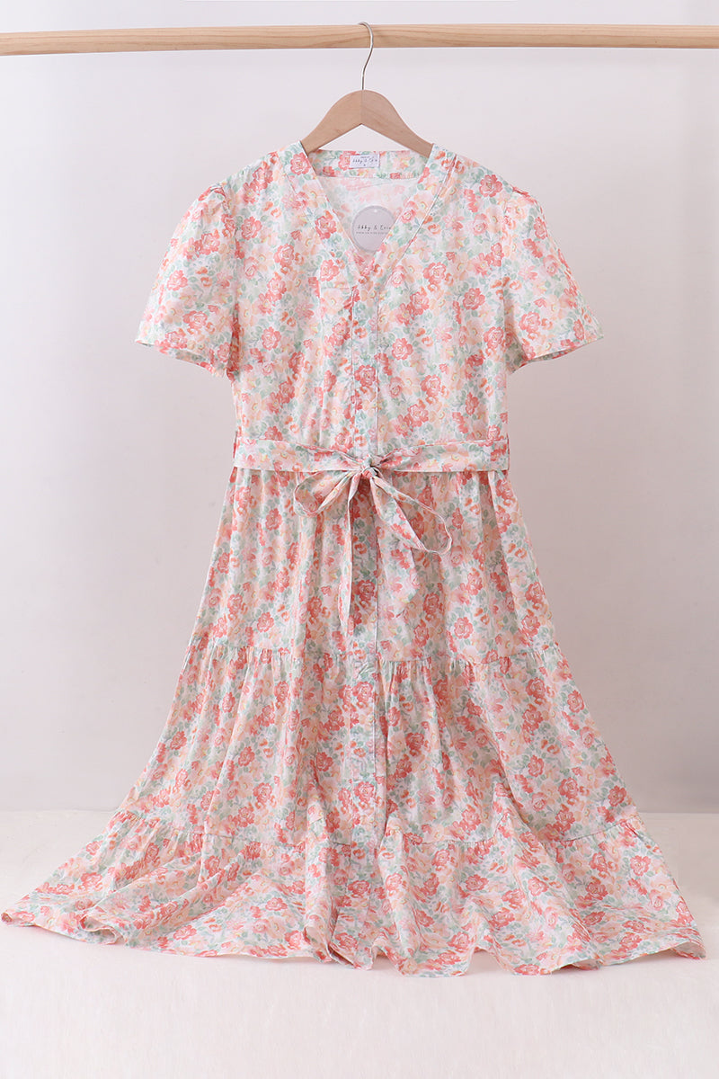 Floral romance tiered maxi dress - Aaria Tees Aaria Tees