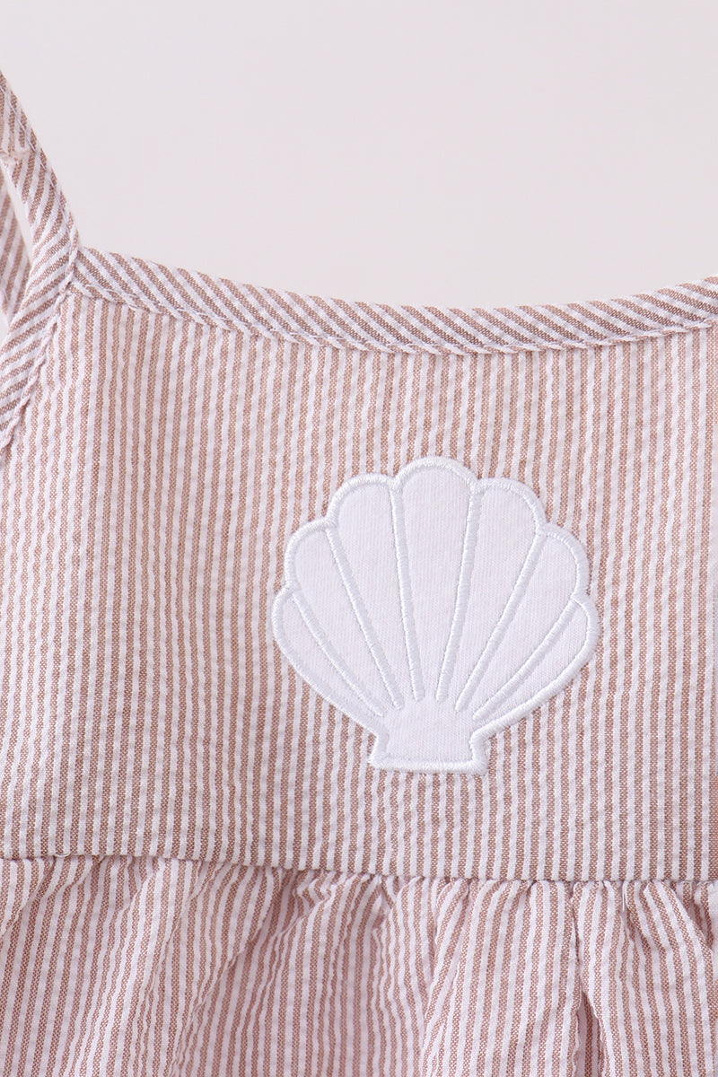 Latte stripe shell applique dress - Aaria Tees Aaria Tees