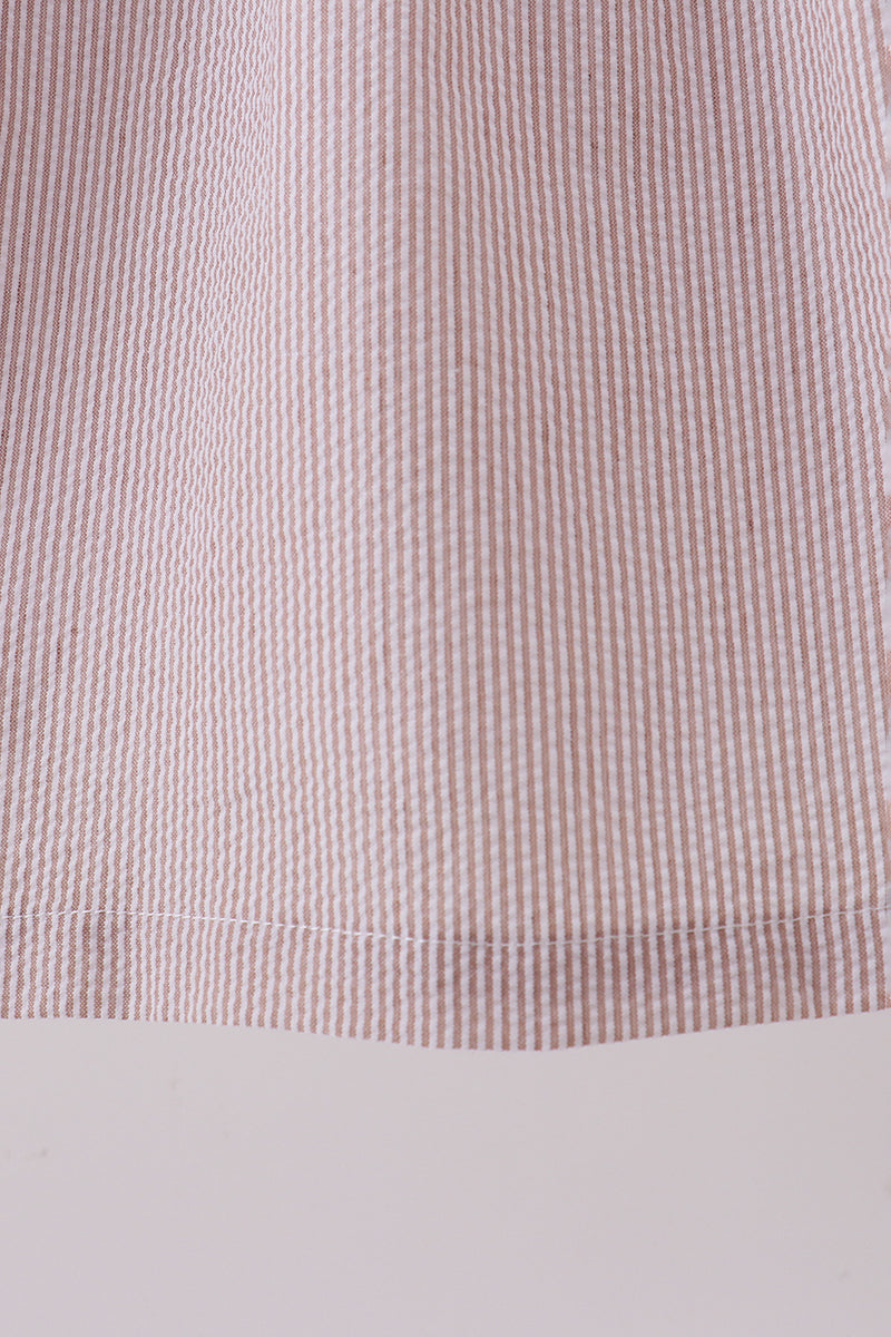 Latte stripe shell applique dress - Aaria Tees Aaria Tees